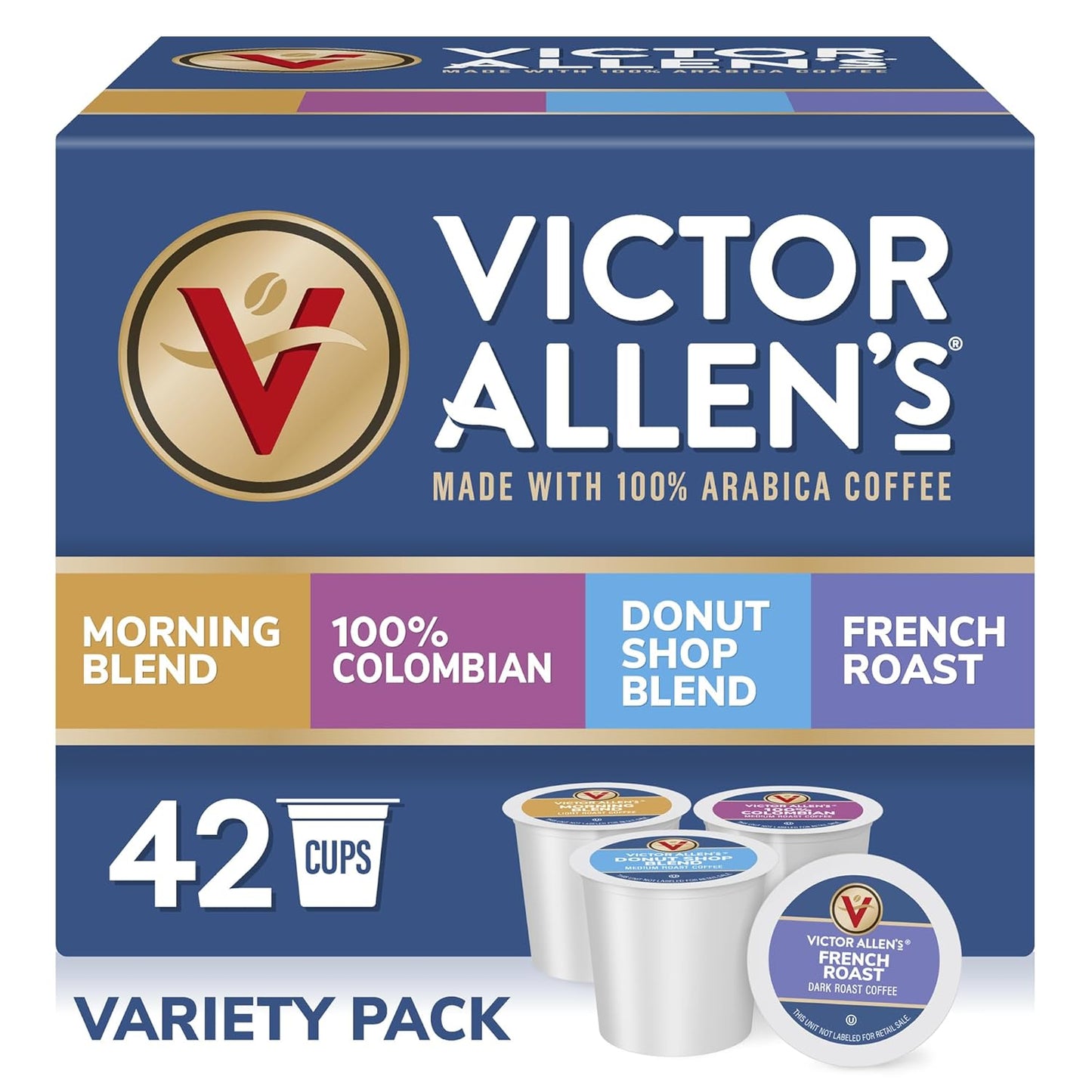 Coffee Variety Pack (Morning Blend, 100% Colombian, Donut Shop Blend, and French Roast), 42 Count, Single Serve Coffee Pods for Keurig